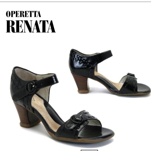 John Fluevog Operetta Renata Black Leather Sandals | 7 - Picture 1 of 11